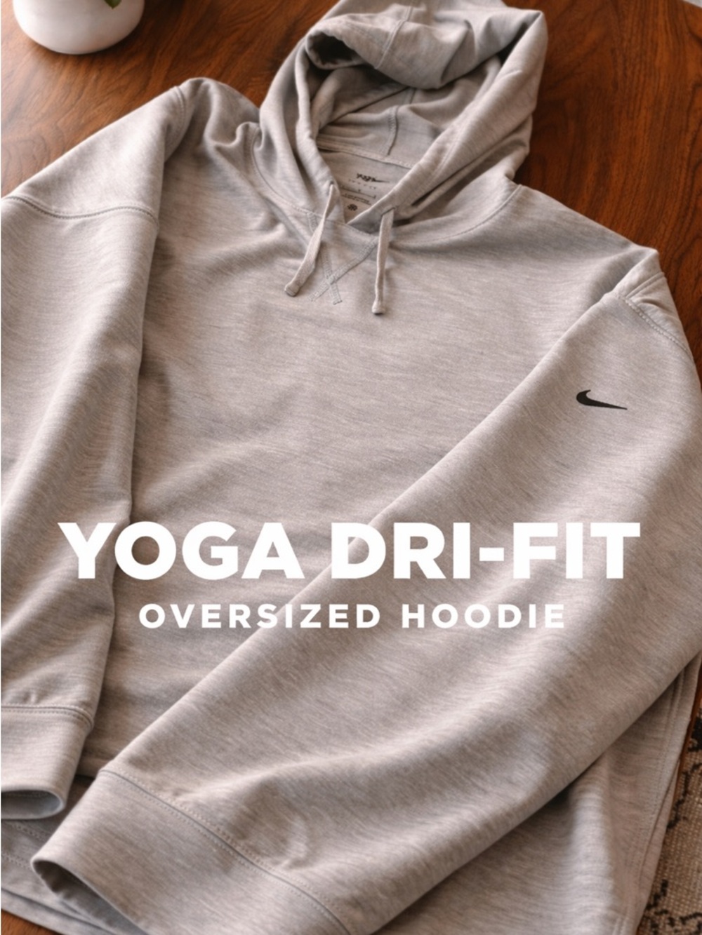 Nike Light Gray Yoga Dri-FIT Oversized Hoodie
